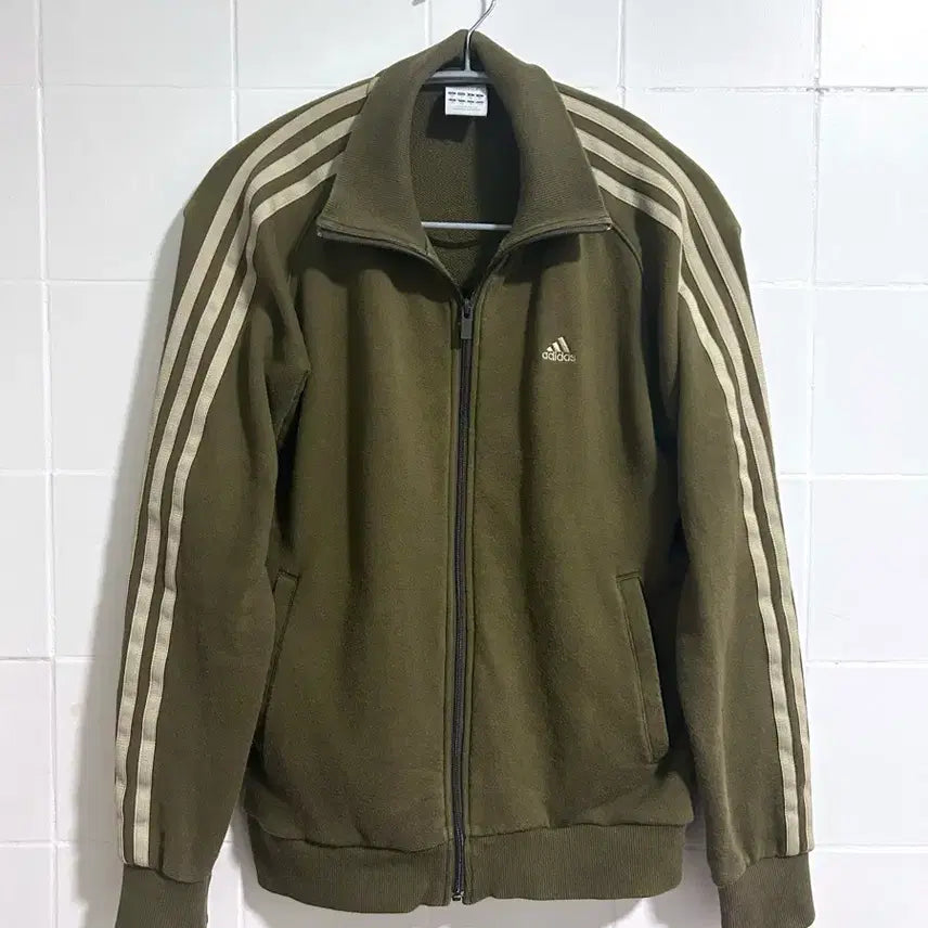 [BUNJANG] Adidas Khaki Olive Cotton Jacket Jersey / 아디다스 카키 올리브 코튼자켓 져지