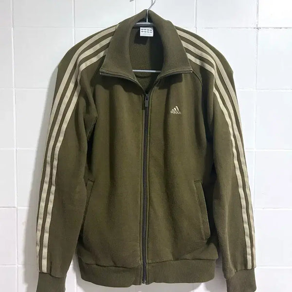 [BUNJANG] Adidas Khaki Olive Cotton Jacket Jersey / 아디다스 카키 올리브 코튼자켓 져지