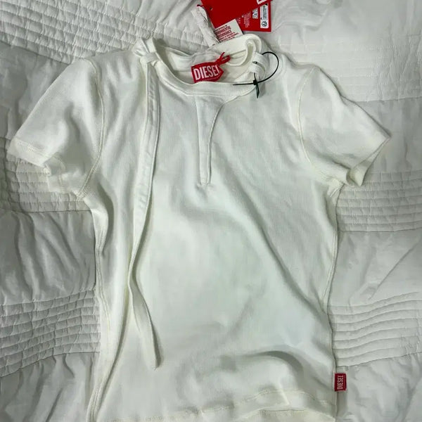 [BUNJANG] Diesel Iarass White Short Sleeve T-Shirt Women's Size S / 디젤 t 이아라스 여성 반팔티 s