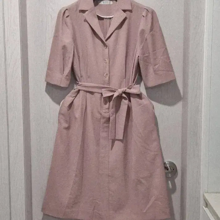 [BUNJANG] M.FFIN Pink Dress with Belt / M.FFIN 엠핀 핑크 색상 원피스