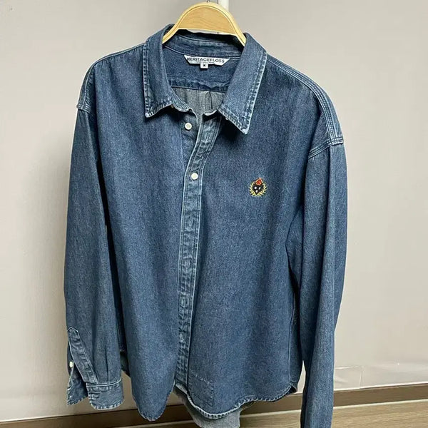 [BUNJANG] Heritage Floss Indigo Denim Shirt / 헤리티지플로스 데님셔츠