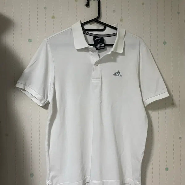 [BUNJANG] Adidas White Collar Short Sleeve T-Shirt / 95 아디다스 반팔 카라티 화이트