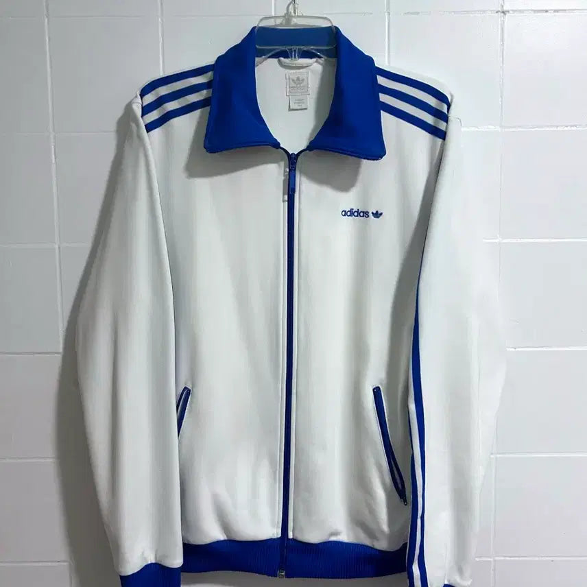 [BUNJANG] Adidas Beckenbauer Track Top Jersey White Blue / 아디다스 흰파 베켄바우어 트랙탑 져지