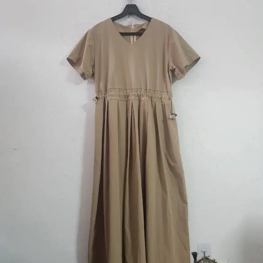 [BUNJANG] Beige Crinkled Dress / 바스락베이지색  원피스