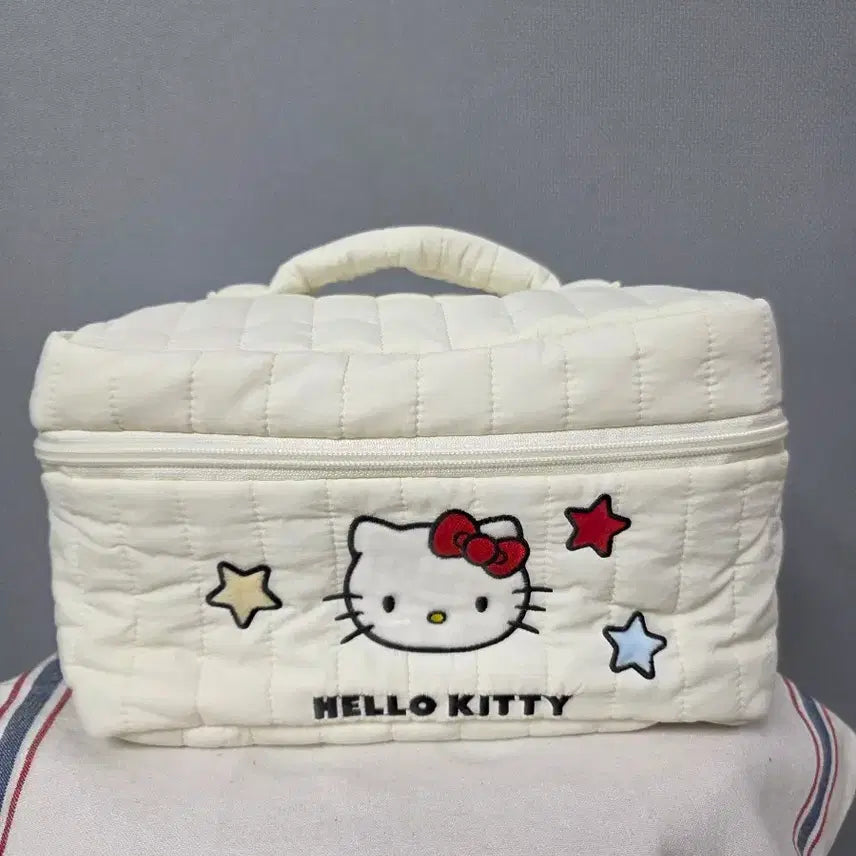 [BUNJANG] Sanrio Hello Kitty Quilting Pouch White / 새상품)산리오 헬로키티 퀼팅 파우치 화이트