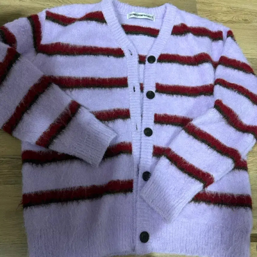 [BUNJANG] Sunburn Project Hairy Oversized Cardigan Purple / 썬번프로젝트 헤어리 오버핏 가디건 퍼플