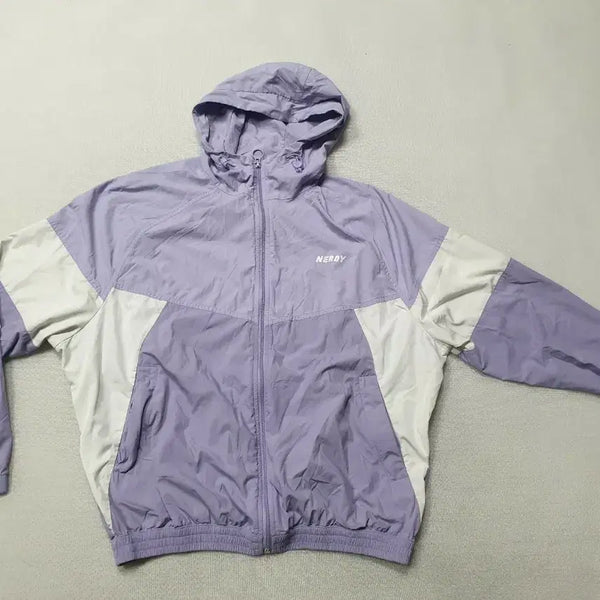 [BUNJANG] Nerdy Windbreaker Purple White Women's S (90-95) / NERDY 윈드브레이커 퍼플 화이트 여성90~95