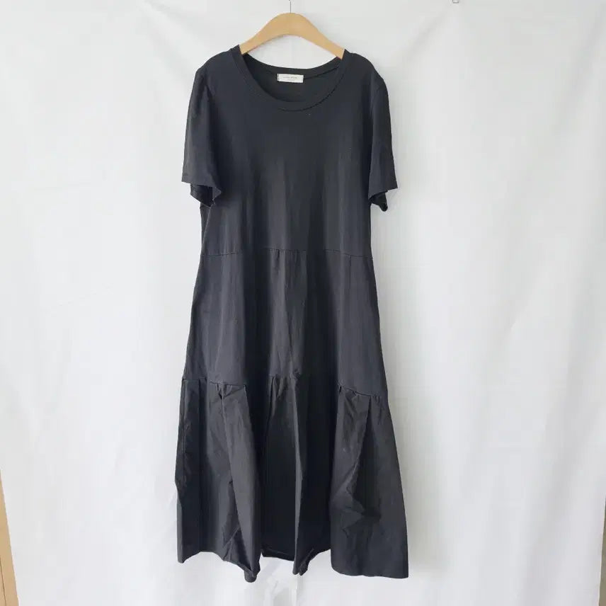 [BUNJANG] Long Sleeve Dress (Free Size) / 블랙 롱 반팔 원피스  F