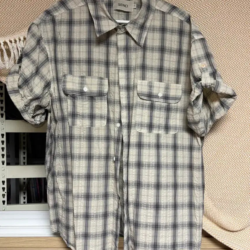 [BUNJANG] Sensée Garment Dyed Check Shirt Washed Beige / 2) 센씨 가먼트다잉 체크셔츠 워시드베이지