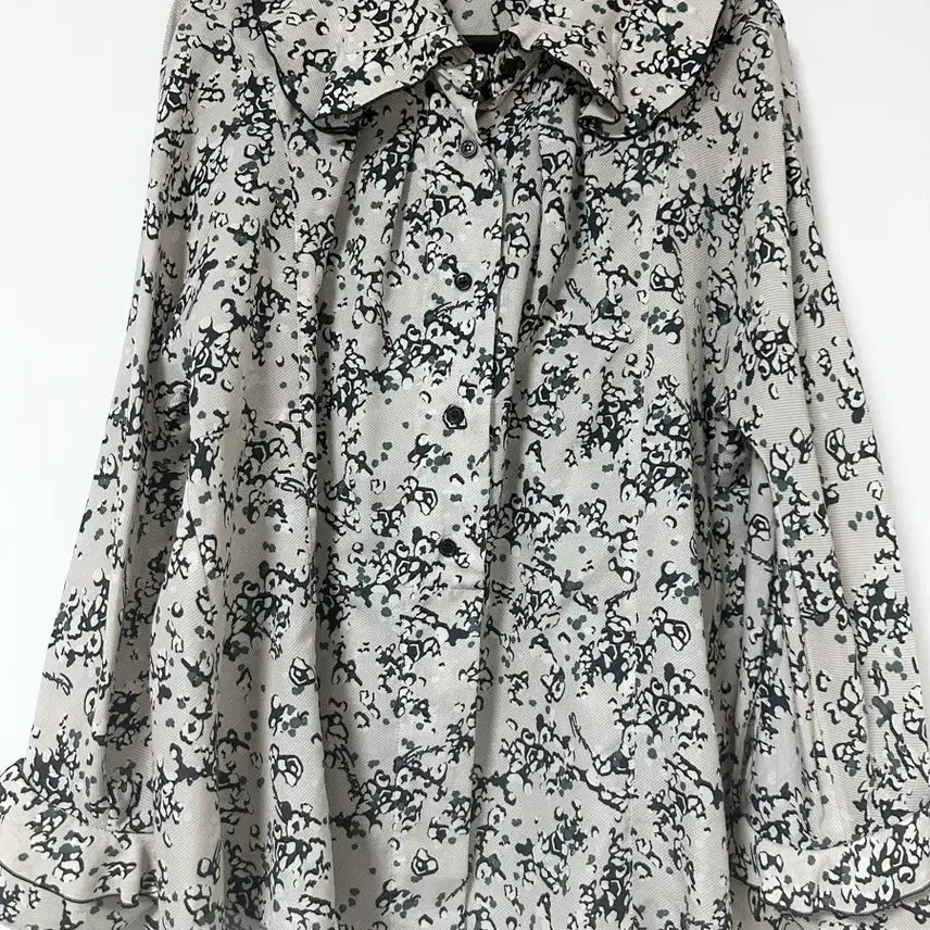 [BUNJANG] System Pattern Long-Sleeve Blouse / 한섬 시스템 SYSTEM 셔츠 패턴 긴팔 블라우스