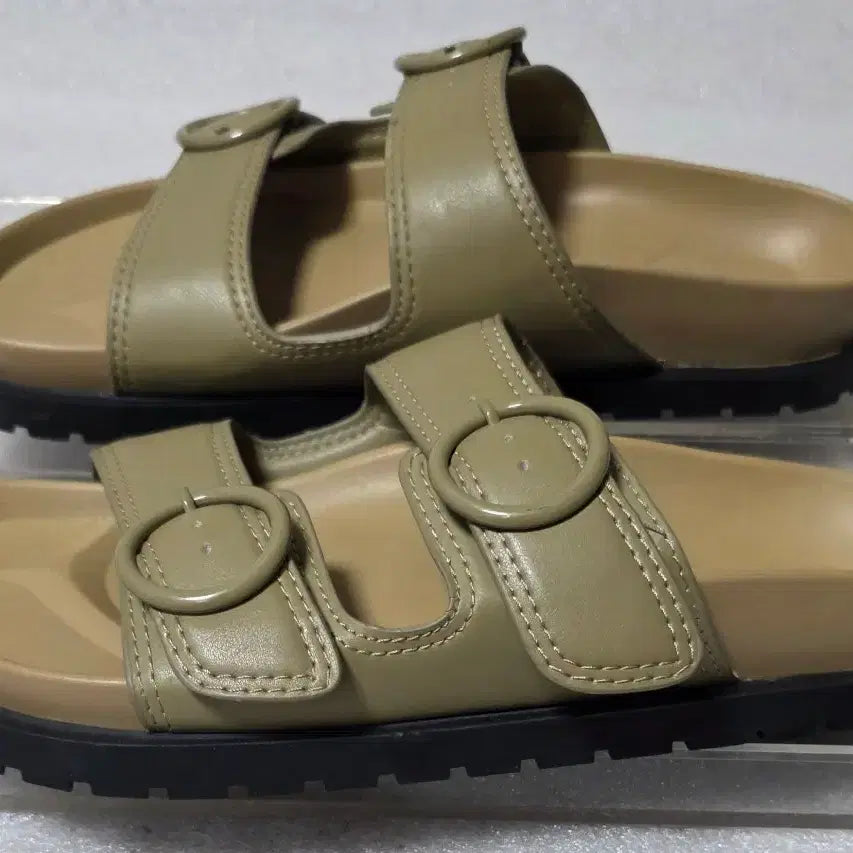 [BUNJANG] Mango Double Buckle Strap Slide Sandals / 망고 MANGO 더블 버클 스트랩 슬라이드 샌들 공용 255~260