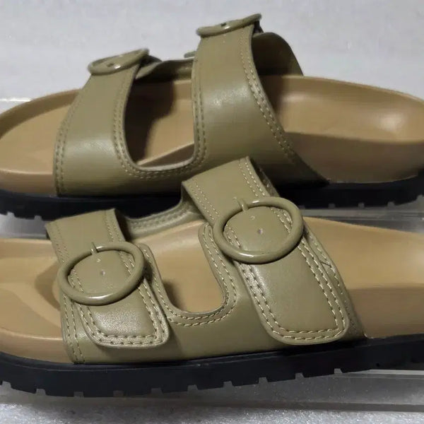 [BUNJANG] Mango Double Buckle Strap Slide Sandals / 망고 MANGO 더블 버클 스트랩 슬라이드 샌들 공용 255~260