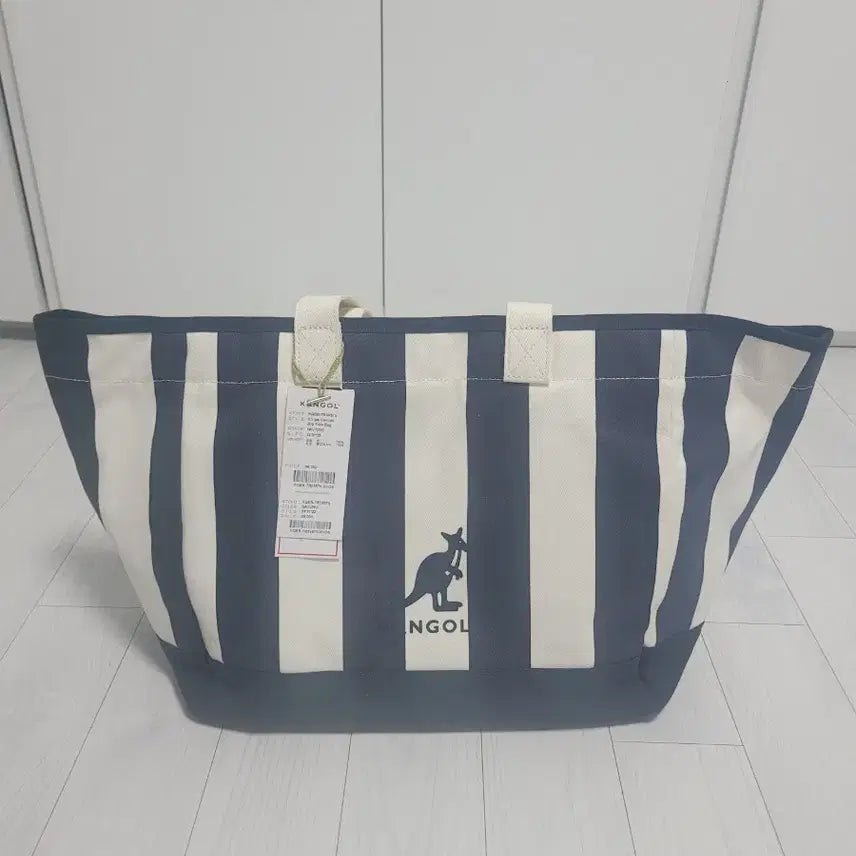 [BUNJANG] Kangol Stripe Tote Bag Navy / 캉골 스트라이프 토트백 네이비