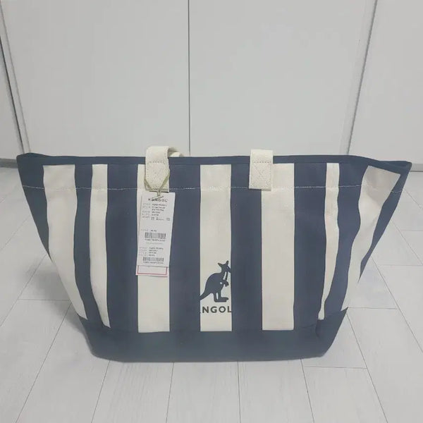 [BUNJANG] Kangol Stripe Tote Bag Navy / 캉골 스트라이프 토트백 네이비