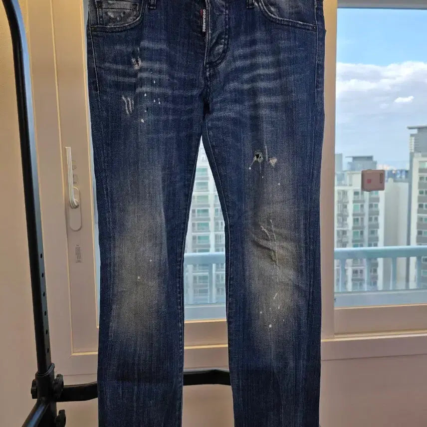 [BUNJANG] Dsquared2 Orange Logo Slim Fit Jeans / 정품 디스퀘어드2 오렌지 로고 포인트 44