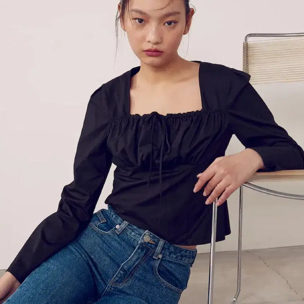 [BUNJANG] KUHO Plus 24 Square Neck Blouse / KUHO 구호 플러스 24 스퀘어넥 블라우스 (44)