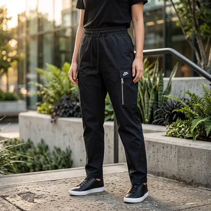 [BUNJANG] Nike Women's Side Pocket Cargo Pants Black S / 나이키 여성용 사이드 포켓 카고 팬츠 블랙 S