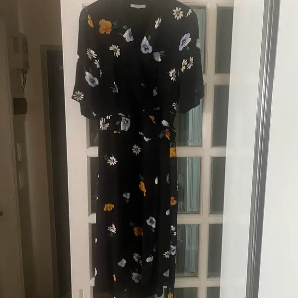[BUNJANG] GANNI Flower Wrap Dress Size 38 (55) / GANNI (가니)정품!플라워 랩 원피스 38(55)