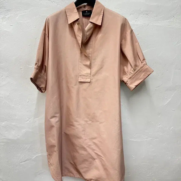 [BUNJANG] Lanvin Paris Pink Beige Box Fit Short Sleeve Dress (Size 55) / 한섬 랑방 여 원피스 핑크베이지/박스핏/인견혼방/반팔 55