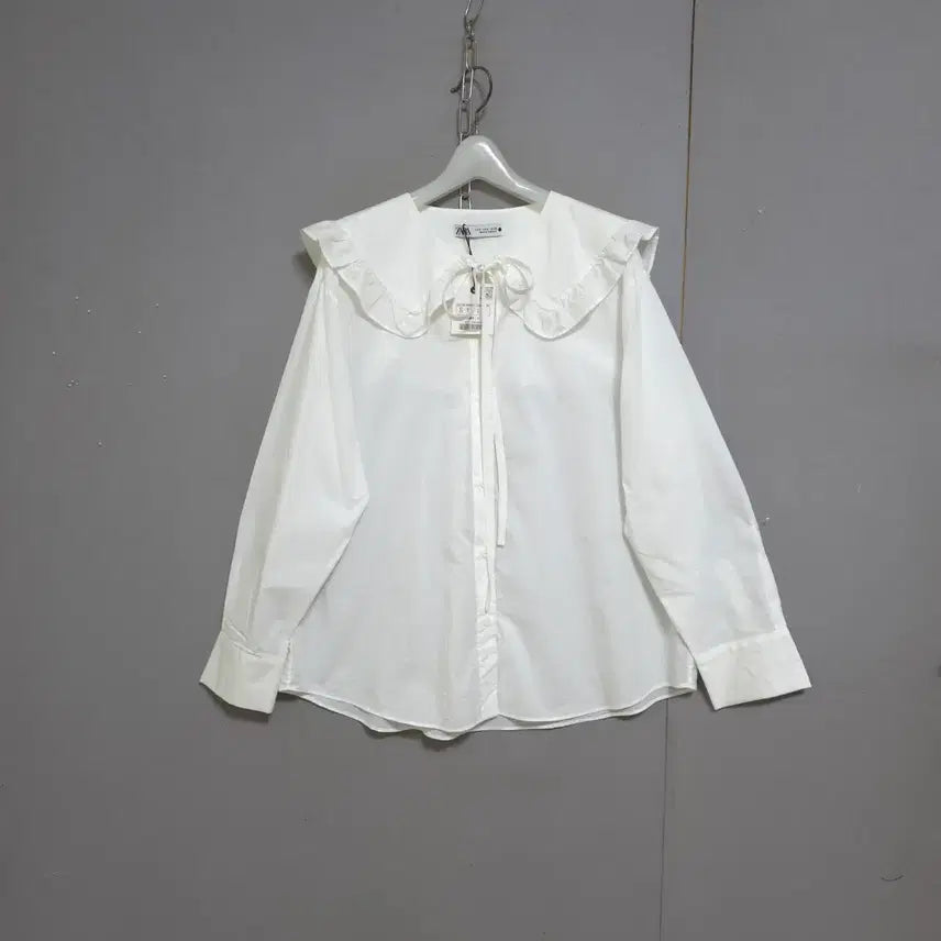 [BUNJANG] Zara Flat Collar White Blouse (Size M) / 자라 플랫카라 화이트 블라우스 M  n6479  미착용제품