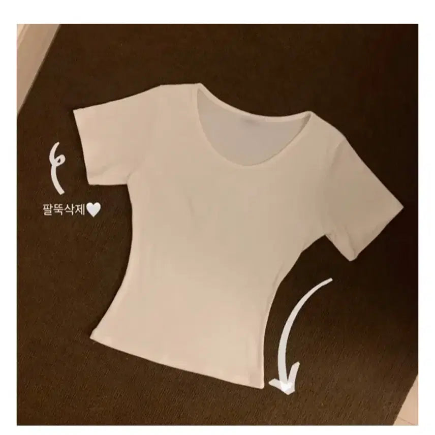 [BUNJANG] Basic Short-Sleeve T-Shirt Ivory / 기본 반팔 티셔츠 아이보리