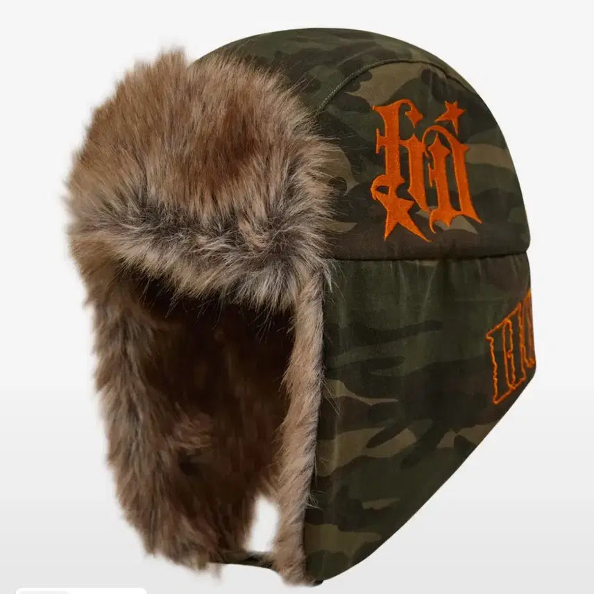 [BUNJANG] HoodHood HD Faux Fur Trooper Hat Camo / 후드후드 HD 퍼 트루퍼 햇 카모
