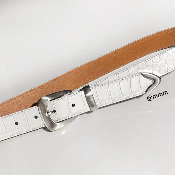 [BUNJANG] Unisex Croaker Western Leather Belt / [Unisex] 크로커 웨스턴 가죽 벨트