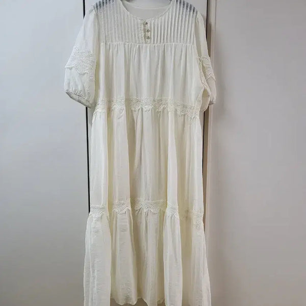 [BUNJANG] Chiffon Lace Dress Ivory New Arrival / 쉬폰 레이스 원피스 아이보리 새상품