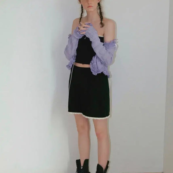 [BUNJANG] Overdue Flare Of Lace Skirt / 오버듀플레어 오브 레이스 스커트