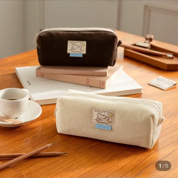 [BUNJANG] Livework Genuine Koi Corduroy Pencil Pouch / [라이브워크] 정품 코이 코듀로이 펜슬 파우치 필통 펜케이스 파우치