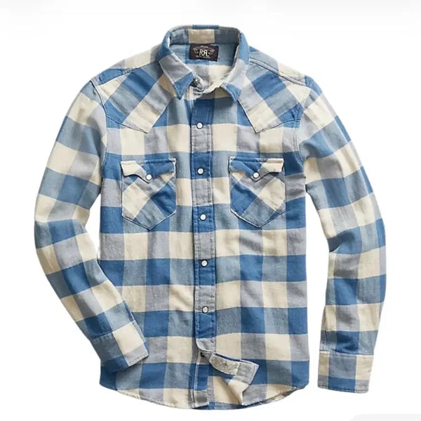 [BUNJANG] RRL Double RL Plaid Twill Western Shirt / rrl 더블알엘 플래드 트윌 웨스턴 셔츠 남방 M