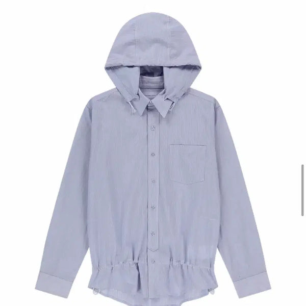 [BUNJANG] Sansan Gear Striped Hoodie Shirt Blue Size 1 / 산산기어 스트라이프 후드 셔츠 블루 1사이즈