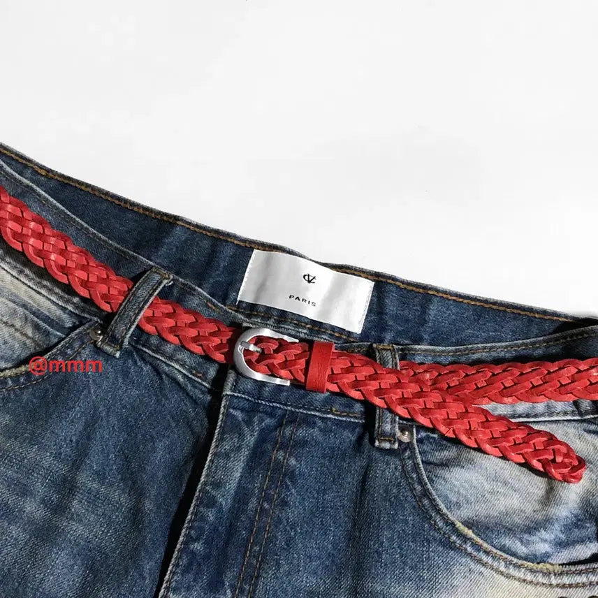 [BUNJANG] Unisex Woven Leather Belt / [Unisex] 위빙 레더 벨트