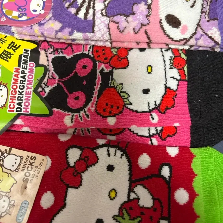 [BUNJANG] Sanrio Kitty & My Melody Socks (3-Pack) / 돈키호테 양말 산리오 양말 키티 양말 마이멜로디