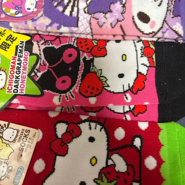 [BUNJANG] Sanrio Kitty & My Melody Socks (3-Pack) / 돈키호테 양말 산리오 양말 키티 양말 마이멜로디