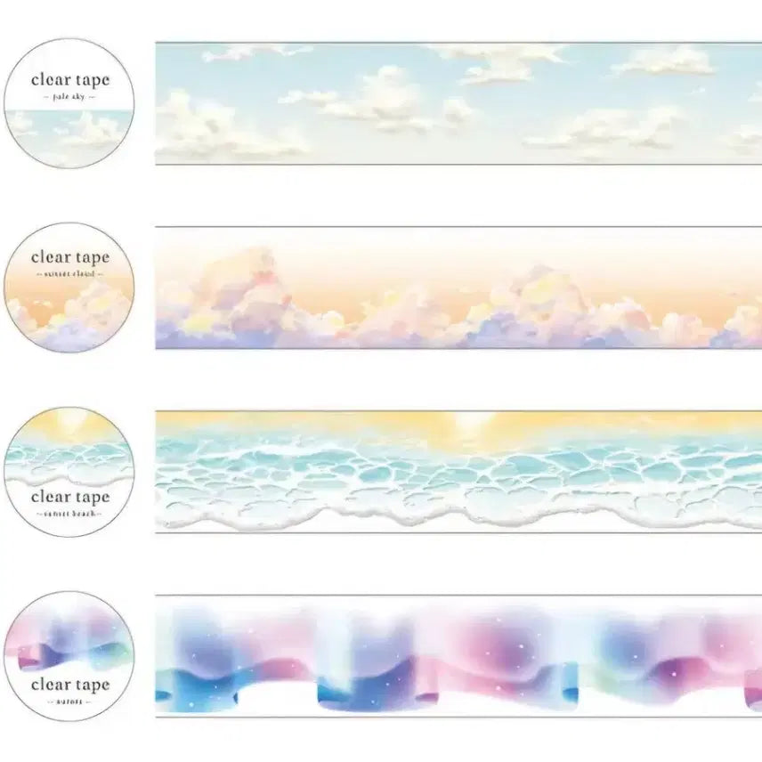 [BUNJANG] Mind Wave Clear Washi Tape 6 Types / 마인드웨이브 클리어테이프 6종 마테띵