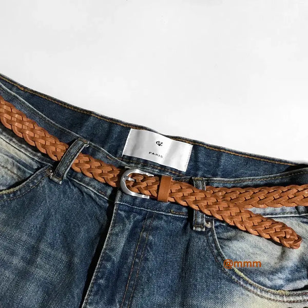 [BUNJANG] Unisex Woven Leather Belt / [Unisex] 위빙 레더 벨트