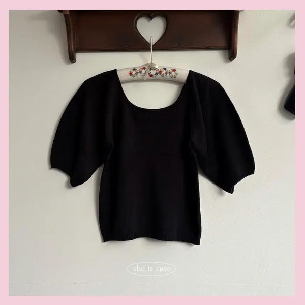 [BUNJANG] She's Cute Angel Knit (Black) / 쉬이즈큐트 엔젤니트(블랙)