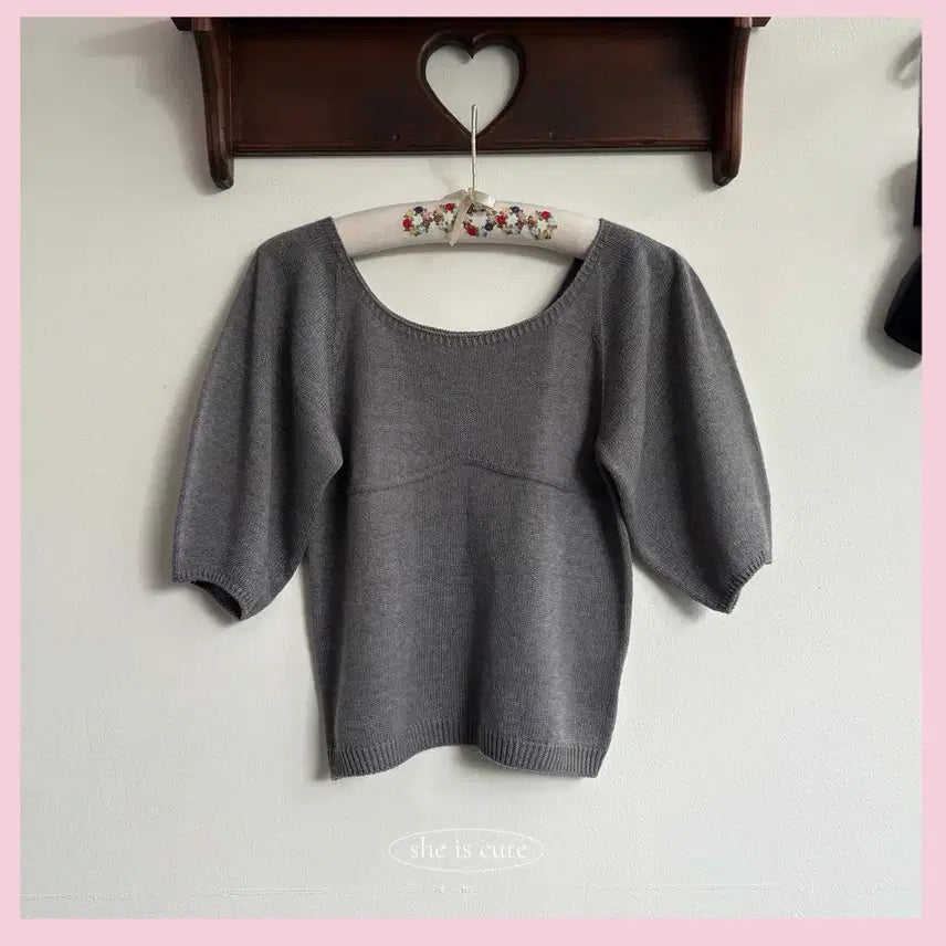 [BUNJANG] She's Cute Angel Knit (Gray) / 쉬이즈큐트 엔젤니트(그레이)