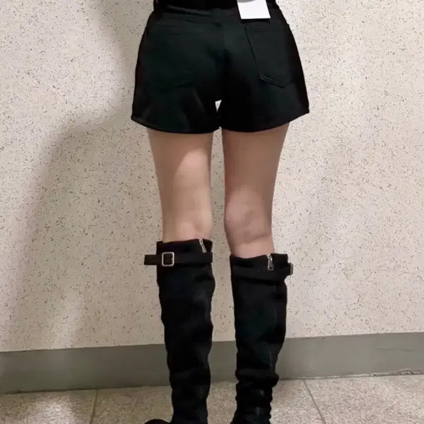 [BUNJANG] Glowrin Premium Wool Cotton Short Pants / [새상품] 블랙 시트 프리미엄 울 코튼 숏팬츠 반바지 글로우린