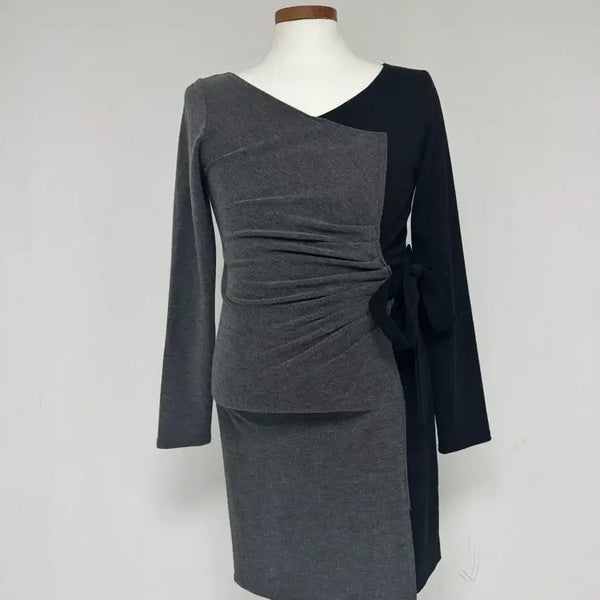 [BUNJANG] Romantic Closet Colorblock Shirring Mini Dress M / Romantic Closet 배색 셔링 원피스 M