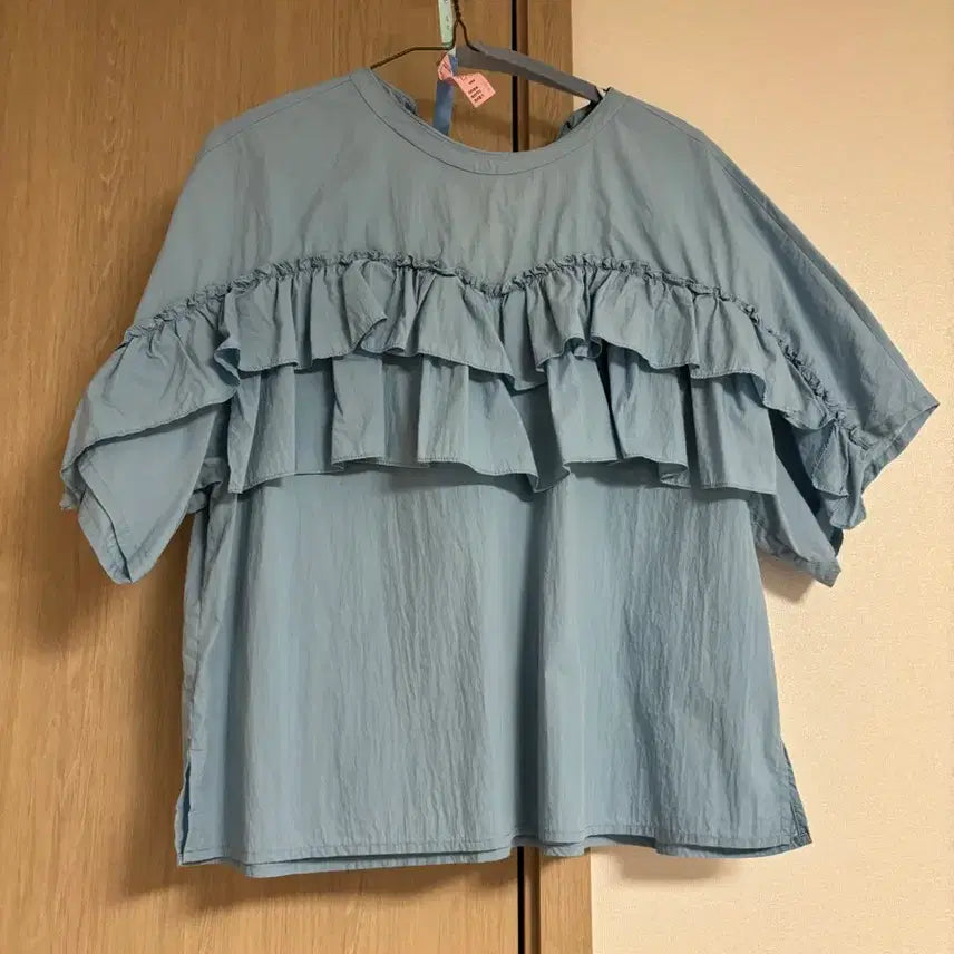 [BUNJANG] Lucky Chouette Frill Ribbon Kankang Blouse / 럭키슈에뜨 프릴 뒷리본 캉캉블라우스