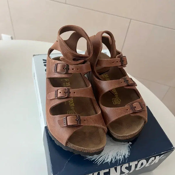 [BUNJANG] Birkenstock Athenae Brown Leather Sandals / 정품 레어템 버켄스탁 아테네 브라운