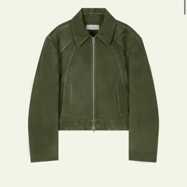 [BUNJANG] Waviness Suede Khaki Jacket Size 2 / 웨이비니스 스웨이드 카키 자켓 2