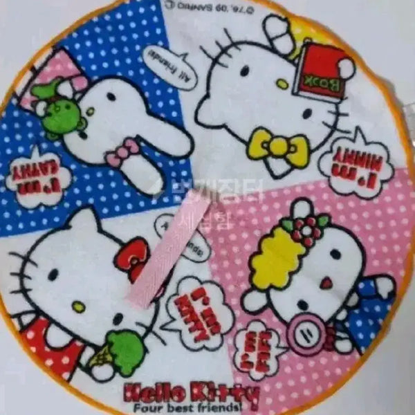 [BUNJANG] Sanrio Classic Kitty Kitty & Mimi & Friends Round Cover / Hand Towel / 고전키티 키티와미미&프렌드 원형 덮개/핸드타올 [09년/새상품]