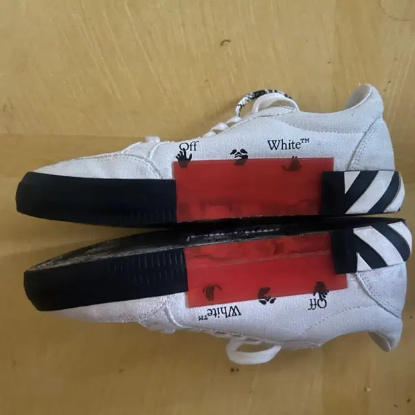 [BUNJANG] Off-White Canvas Mules Sneakers / 오프화이트 스니커즈 화이트 블랙 캔버스 뮬
