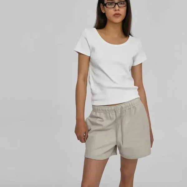 [BUNJANG] Black Up B-BASIC Standard U-Neck Short Sleeve T-Shirt Ivory S / 블랙업 [B-BASIC] 스탠다드 유넥 반팔티 아이보리 S