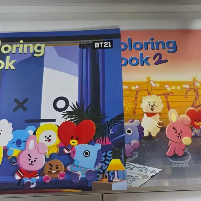 [BUNJANG] BT21 Coloring Book Set Vol. 1 & 2 / BT21 컬러링북 1,2 권 세트