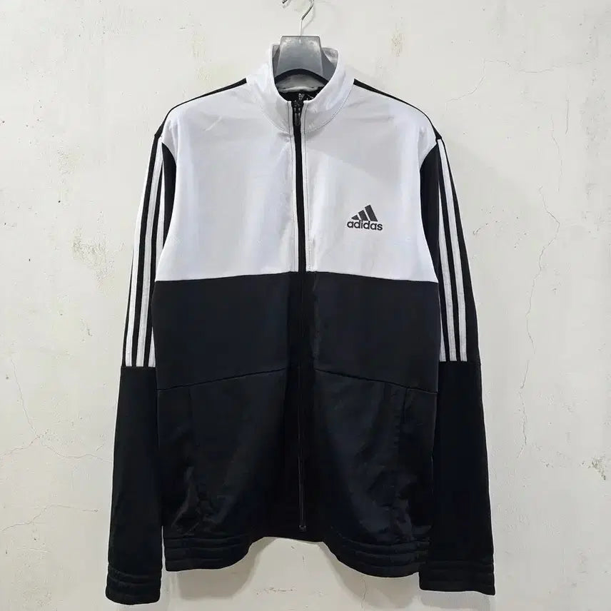 [BUNJANG] Adidas Black/White Track Top Jersey L / 아디다스 블랙/화이트 트랙탑 져지 L
