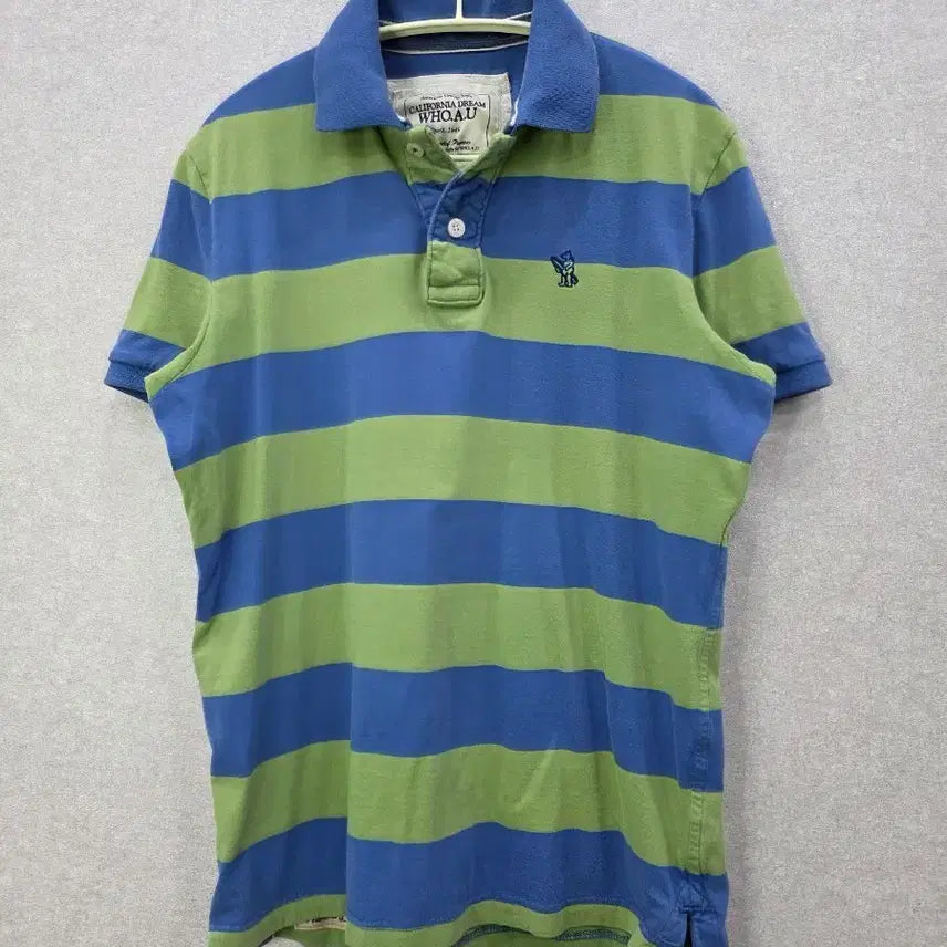 [BUNJANG] WHO.A.U Striped Short-Sleeve Polo Shirt / WHO.A.U 스트라이프 반팔 카라티